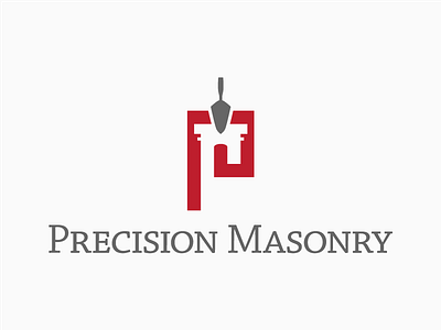 Precision Masonry branding design fireplace logo masonry trowel