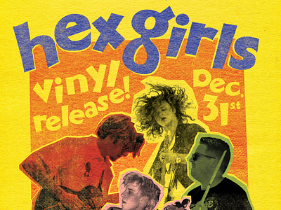 Hex Girls Vinyl Release Show branding design event poster flat illustration logo music music art photo type design typography vector