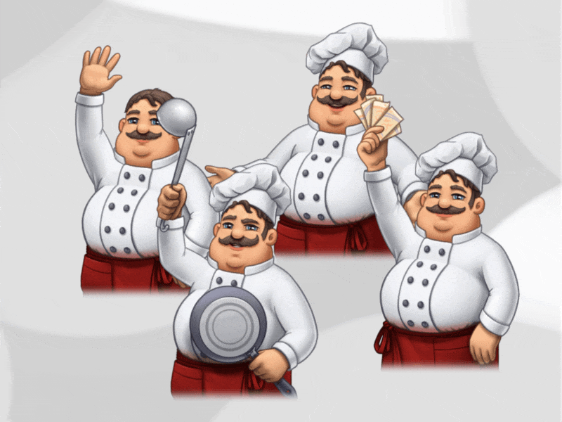 Chef alert animation character chef emotions stream twitch twitch alert twitch design twitchdesign