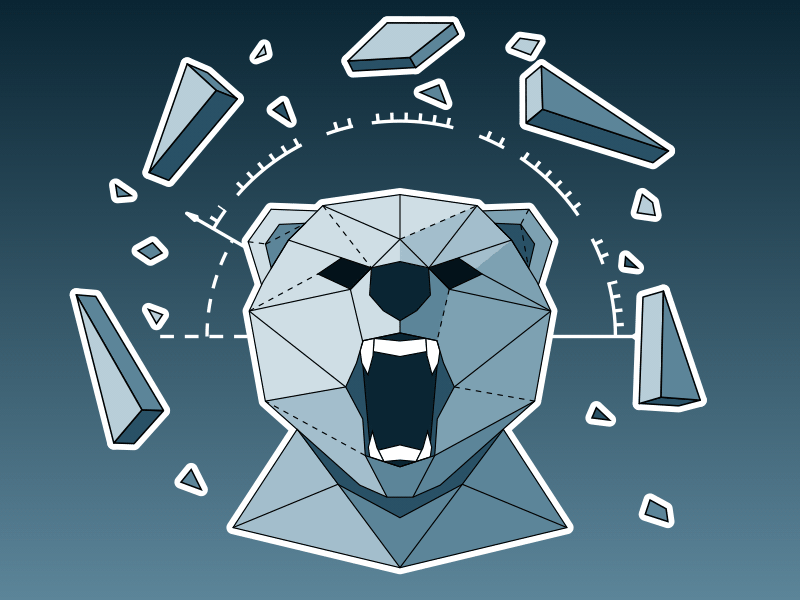Bear 2d after effect animation bear geometry gif loop lowpoly polygon