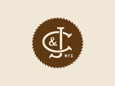 C & J (simplified) band handmade logo woodwork