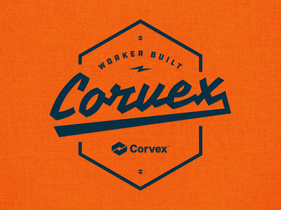 Built By Workers ... Screened on Shirts badge corvex logo shirt