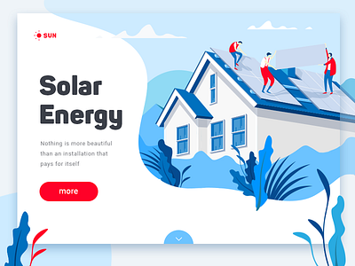 Solar energy characters color concept graphics illustration landing logo ui visual web