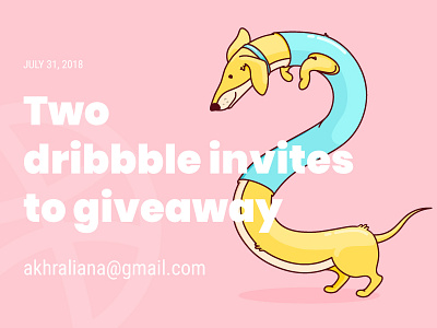 Two invitations cartoon color dog dribbble illustration invitation invite players two