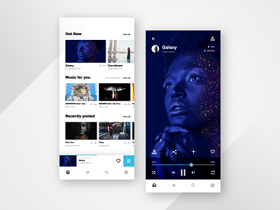 Music Player - UI Practice app blue clean color dailyui design inspiration minimal music app music player practice purple sleep song square ui uidesign ux uxdesign