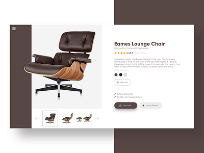 Daily UI #5 - Product Page brown chair dailyui design desktop grid herman miller inspiration interface minimal practice product square ui uidesign ux uxdesign web