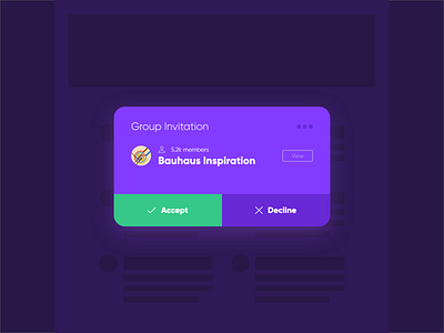 Daily UI #11 - Group Invite dailyui dark dark app dark ui group groupinvite inspiration invite practice purple ui uidesign uiux ux uxdesign