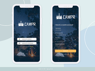 Daily UI | 001 - Signup Form