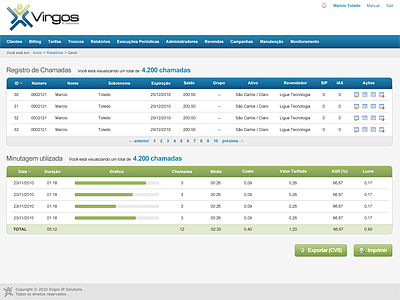 Virgos Billing System: General Report system ui
