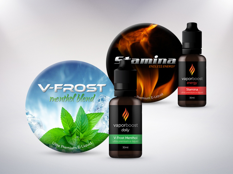 VaporBoost Labels package labels art direction