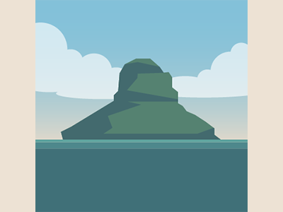 Mokoli'i Island, Hawaii tropical day landscape island illustration illustrator vector