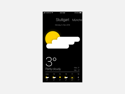 Weather App app dark design ui