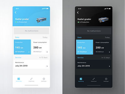 Machine monitoring app design ui ux