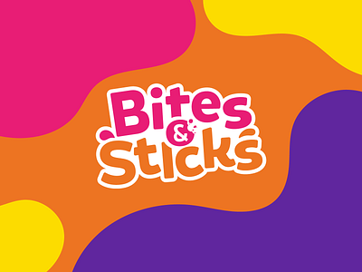 Bites & Sticks - Snacks Catering Logo branding colorful food logo snacks sweet typography waves