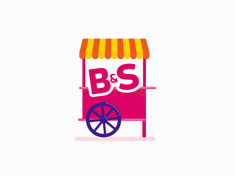 Bites & Sticks - Logo Animation animation branding cart colorful flat food icon illustration logo snacks sweet