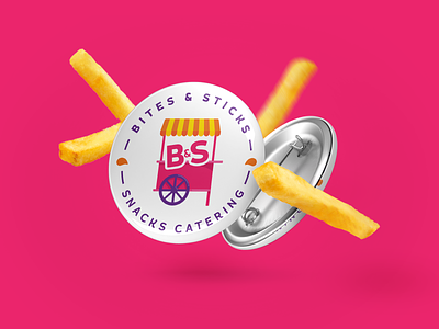 Bites & Sticks - Badge Version branding cart color food fries logo pink snacks sweet