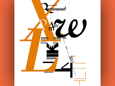 Type Contrast abstract baskerville black bodoni century schoolbook helvetica neue one color orange typefaces typography