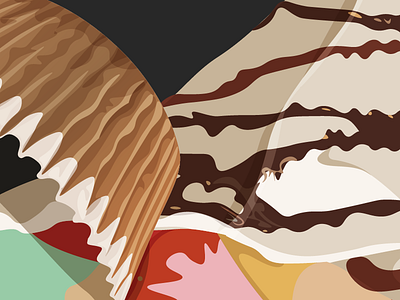 Fruit Crêpe & Muffin — Abstract Breakfast Series abstract breakfast composition crepe fruit imagemaking muffin vector