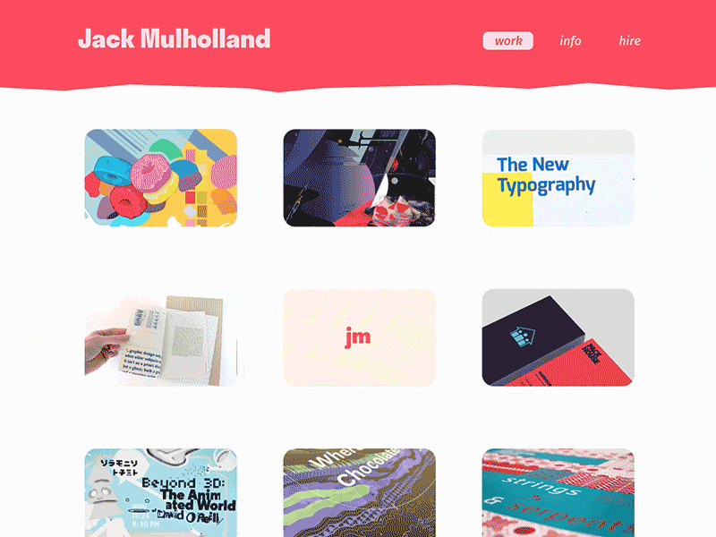 jackmulhol.land branding freelance identity interactive neon portfolio posters resume scroll typography web design website