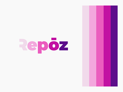 Repōz colors fictional identity letters logo mark medicine night sleep aid sleepy typography wordmark