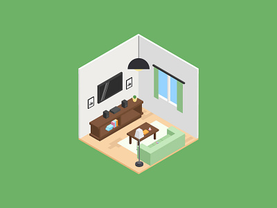 my home 2.5D Axis side map 2.5d flat home living room
