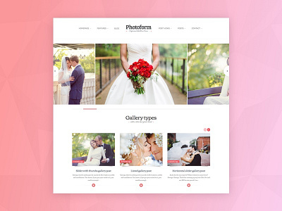 Photoform - Photography Website colors gallery horizontal images photography pink red scroll simple videographer wordpress