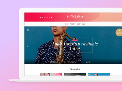 Venosa - Magazine & Blog WordPress Theme article blog drag and drop grid magazine mailchimp pink slider venosa