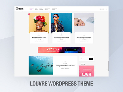 Louvre - Minimal Magazine / Blog Theme article cards logo louvre magazine touchsize wordpress