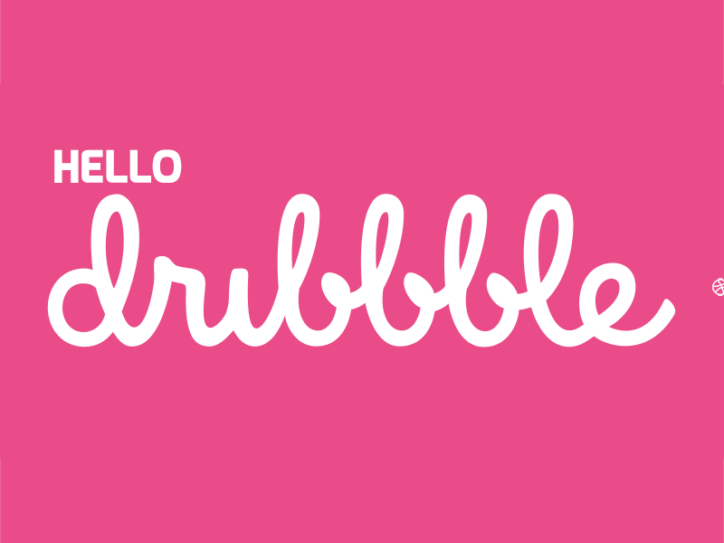 Hello dribbble animation design vector