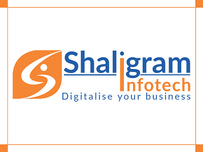 'Shaligram Infotech" Logo branding design illustration logo vector