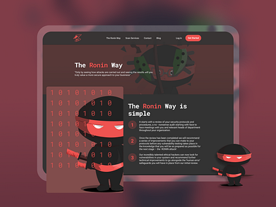 Ronin pentest web design branding cybersecurity design flat illustration product design red ui web