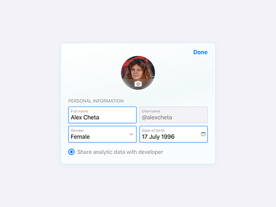 DailyUI User settings