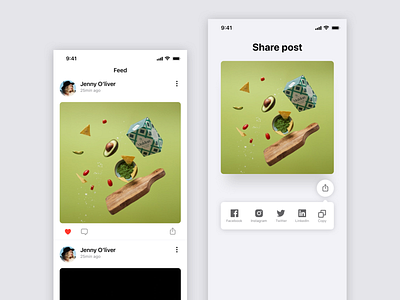 Social share UI design