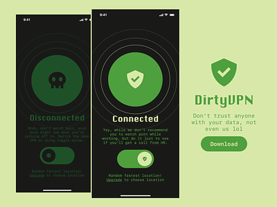 VPN switch UI app dailyui design ui ux vpn