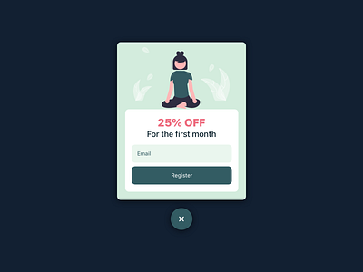 Popup modal UI design app dailyui design overlay popup signup ui ux