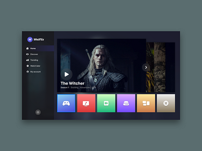 TV UI app design tv ui ux