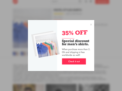 Special offer popup UI design dailyui design discount offer popup typography ui ux