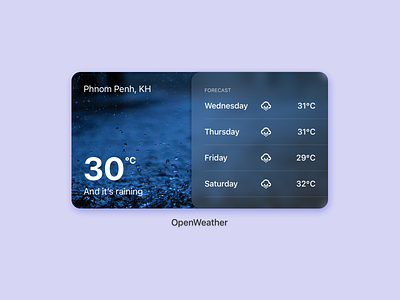 Weather Widget UI design app dailyui design flat ios mobile typography ui ux weather widget