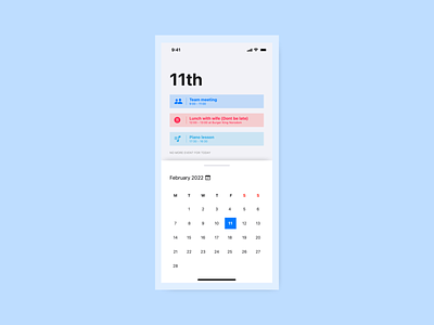 Calendar UI design app calendar dailyui design ui uiux ux