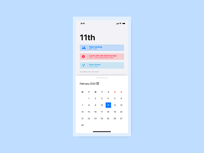 Calendar UI design