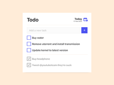 Simple todo list UI design