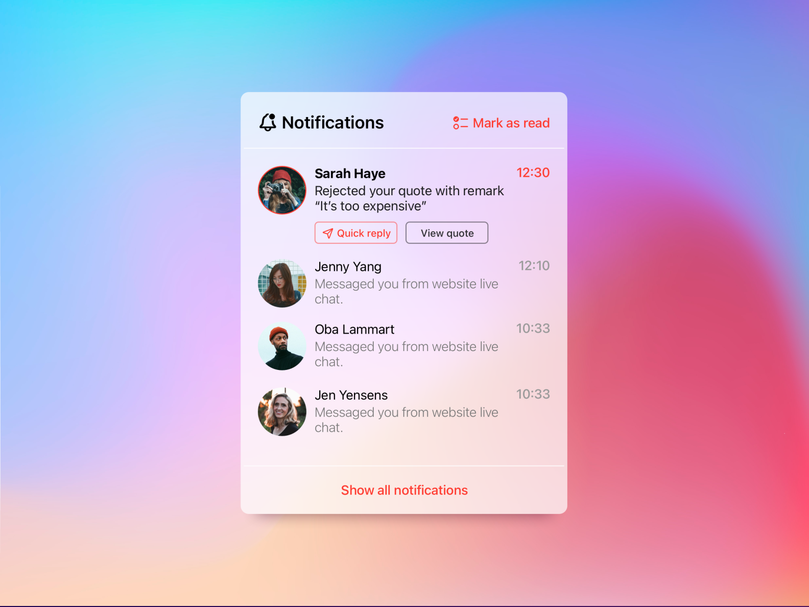 Notification popup design by Souris on Dribbble