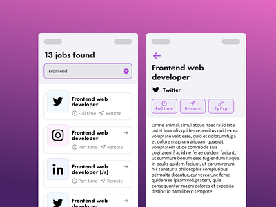 Job Listing UI app dailyui design job listing ui ux