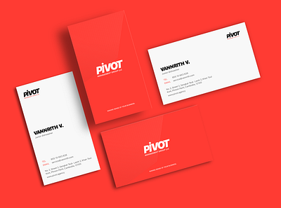 Red Business Card Design branding business card card design flat illustration logo