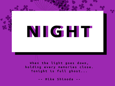 Night quote poster contrast design flat illustration typography vector