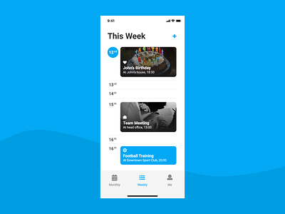 Weekly Simple Calendar app contrast design figma flat ui ux