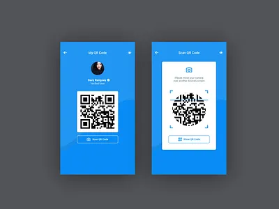 QR Scan and Show app contrast design flat prototype qr ui ux