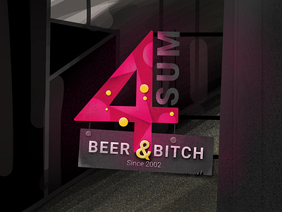 Bar Sign Drawing digital drawing logo night pink procreate sign