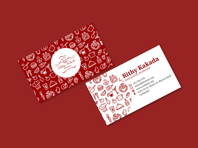 Restaurant Business Card branding businesscard contrast design flat illustration namecard red stationery typography vector