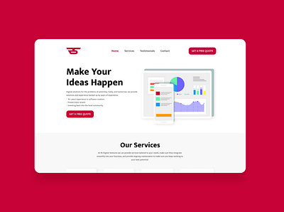 Software Agency Web Design branding design flat illustration red typography web webdesign